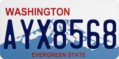 WA license plate AYX8568