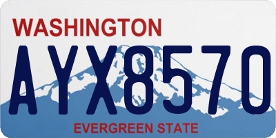 WA license plate AYX8570