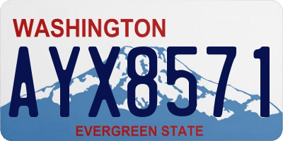 WA license plate AYX8571