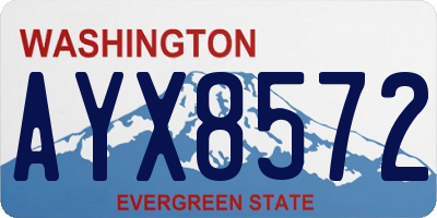 WA license plate AYX8572