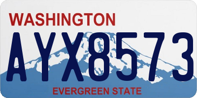 WA license plate AYX8573