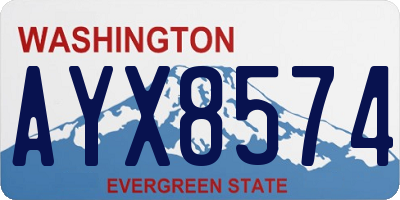 WA license plate AYX8574