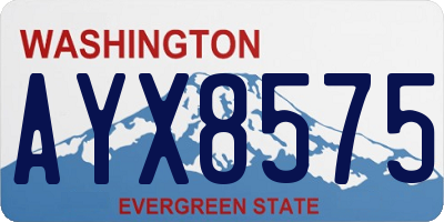 WA license plate AYX8575