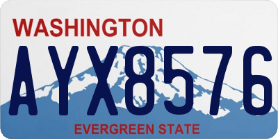 WA license plate AYX8576