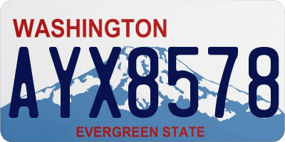 WA license plate AYX8578