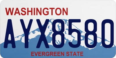 WA license plate AYX8580