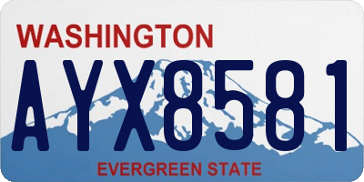 WA license plate AYX8581