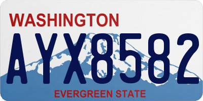 WA license plate AYX8582