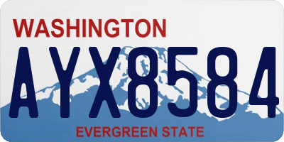 WA license plate AYX8584