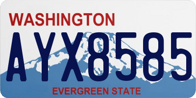 WA license plate AYX8585