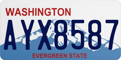 WA license plate AYX8587