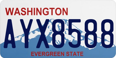 WA license plate AYX8588