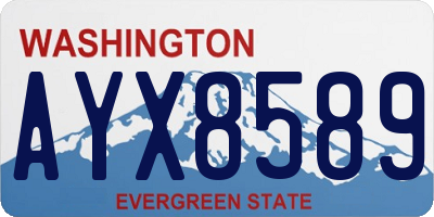 WA license plate AYX8589