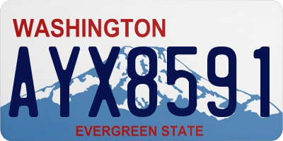 WA license plate AYX8591