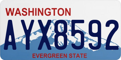 WA license plate AYX8592