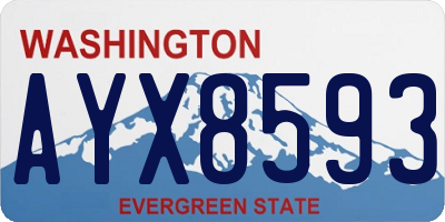 WA license plate AYX8593