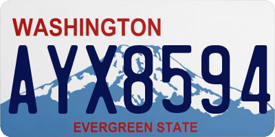 WA license plate AYX8594