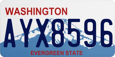 WA license plate AYX8596