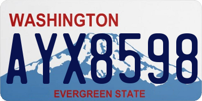 WA license plate AYX8598