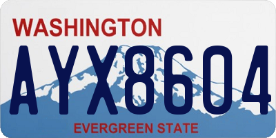 WA license plate AYX8604