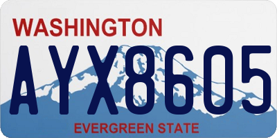 WA license plate AYX8605