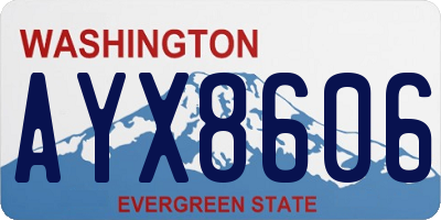 WA license plate AYX8606