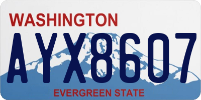 WA license plate AYX8607