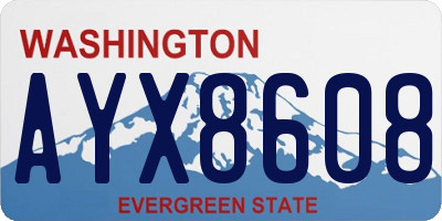 WA license plate AYX8608