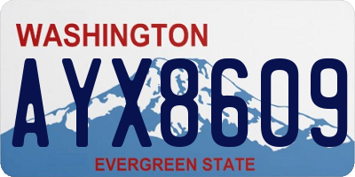 WA license plate AYX8609