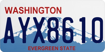 WA license plate AYX8610