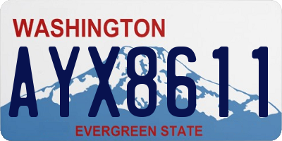 WA license plate AYX8611