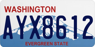 WA license plate AYX8612