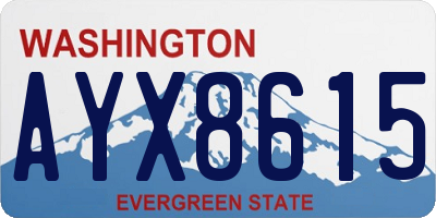 WA license plate AYX8615