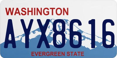 WA license plate AYX8616