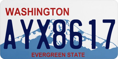 WA license plate AYX8617