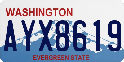 WA license plate AYX8619