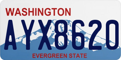 WA license plate AYX8620