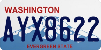 WA license plate AYX8622