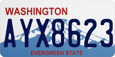 WA license plate AYX8623