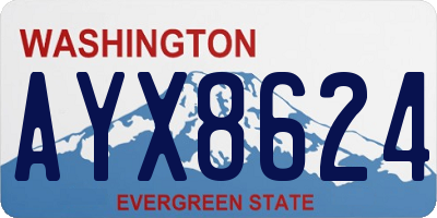 WA license plate AYX8624