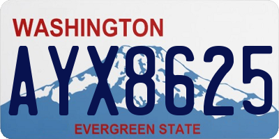 WA license plate AYX8625