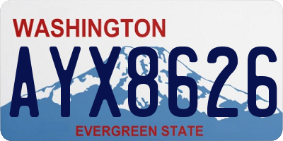 WA license plate AYX8626