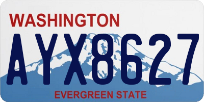 WA license plate AYX8627