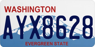 WA license plate AYX8628