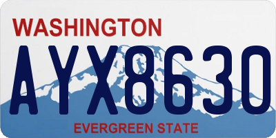 WA license plate AYX8630