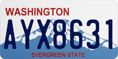 WA license plate AYX8631