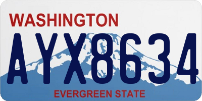 WA license plate AYX8634