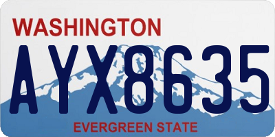 WA license plate AYX8635