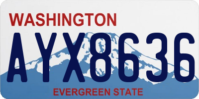 WA license plate AYX8636