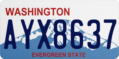 WA license plate AYX8637